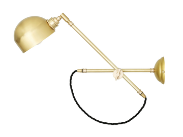 BOGOTA QUIRKY WALL LIGHT - Adjustable brass reading lamp by mullan lighting - view 2